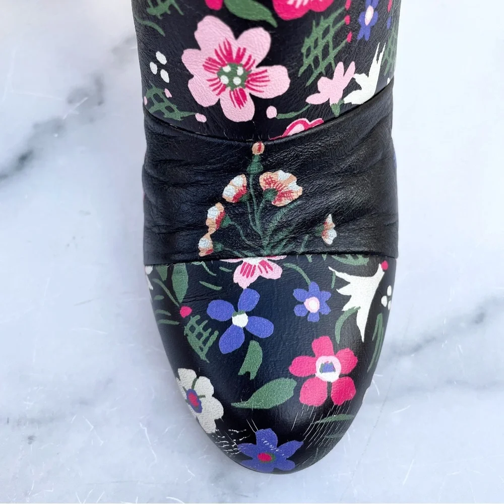 Valentino Camugarden paneled floral leather mid-calf boots size IT 37 US 7 - Picture 10 of 16